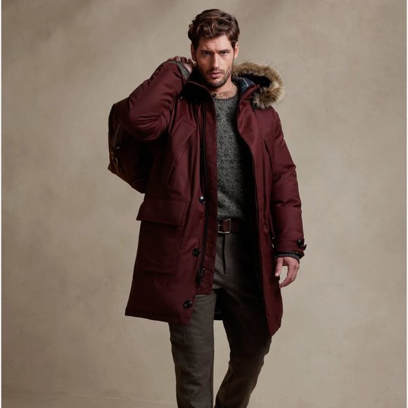 Banana Republic Cima Down Snorkel Parka in Merlot - NWOT - Picture 1 of 5
